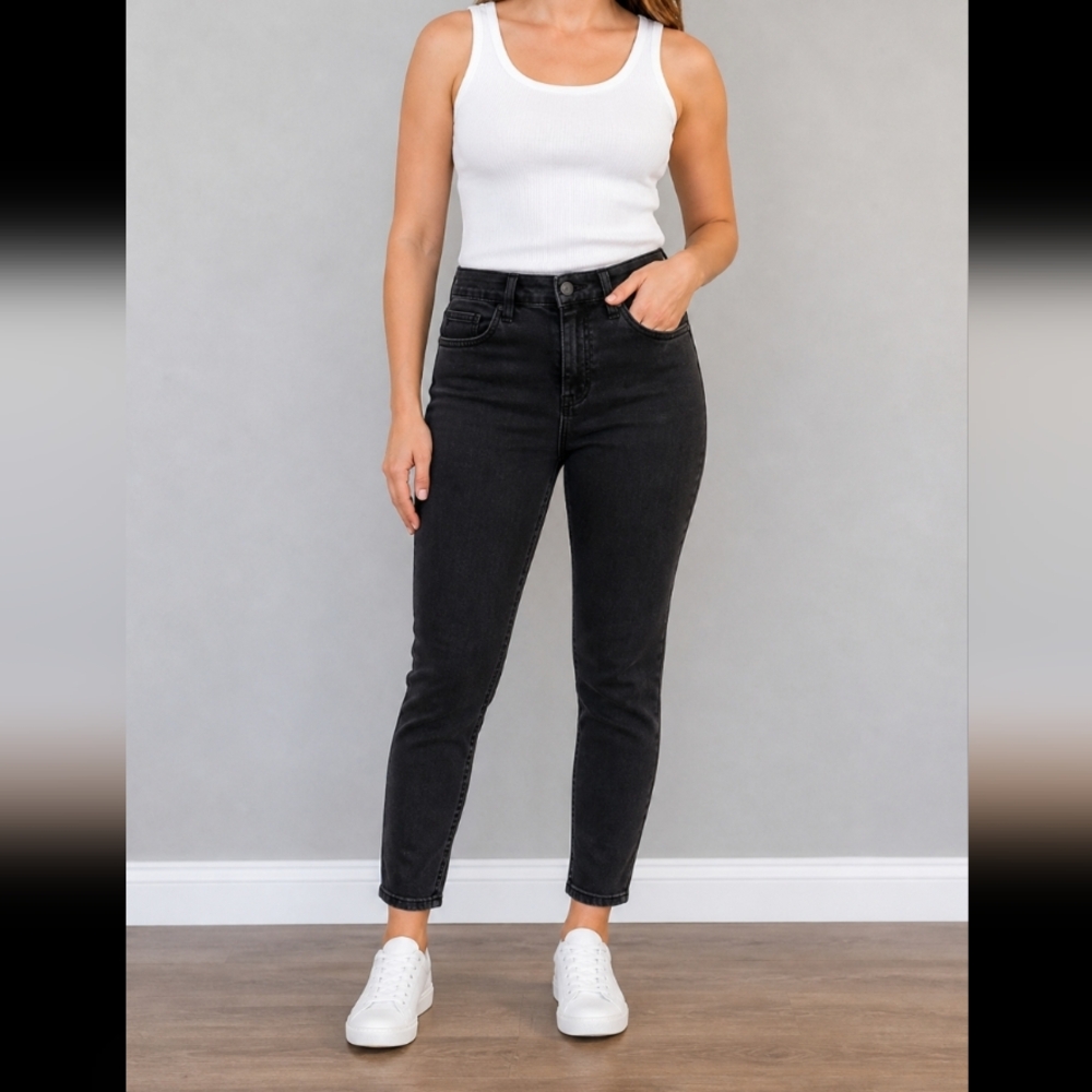 MADEWELL 10" High Rise Skinny Stretchy Black Jeans 33T